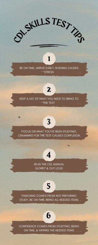 CDL SKILLS TEST TIPS INFOGRAPHIC